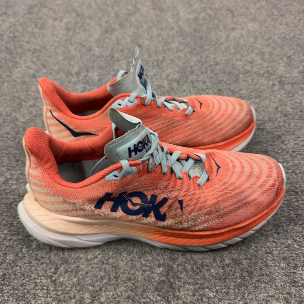 Hoka One One Mach 4 Shoes Womens Size 8 Orange Running Sneakers 1113529 CBRF